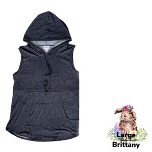 LuLaRoe Dark Gray Sleeveless Hoodie Top